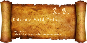 Kahlesz Valéria névjegykártya
